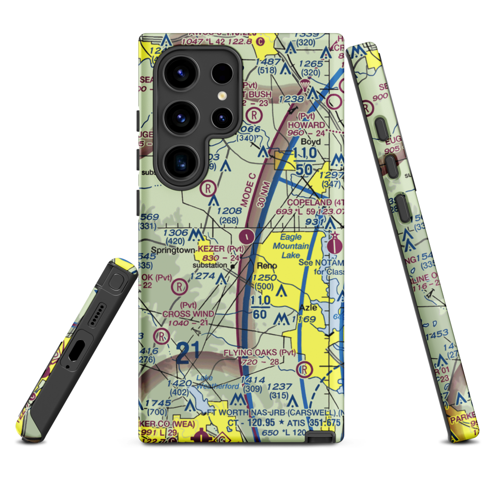 Kezer Air Ranch Airport (61TE) VFR Sectional Samsung Phone Case Samsung Galaxy S24 Ultra model shown