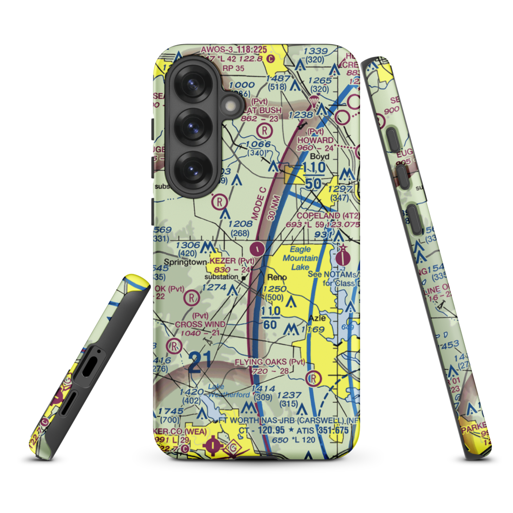 Kezer Air Ranch Airport (61TE) VFR Sectional Samsung Phone Case Samsung Galaxy S25 Plus model shown