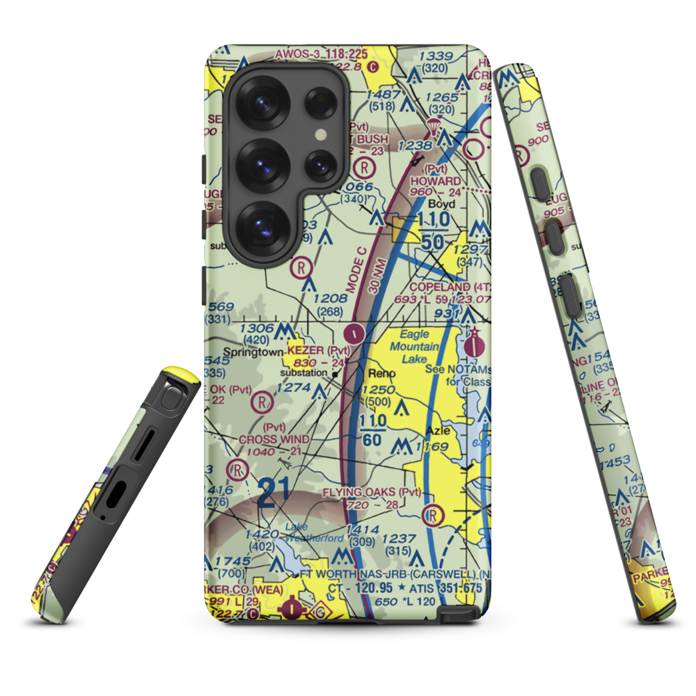 Kezer Air Ranch Airport (61TE) VFR Sectional Samsung Phone Case Samsung Galaxy S25 Ultra model shown
