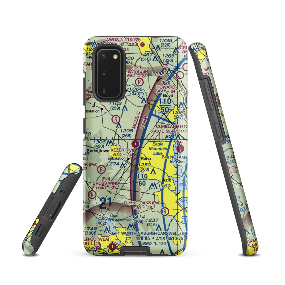 Kezer Air Ranch Airport (61TE) VFR Sectional Samsung Phone Case Samsung Galaxy S20 model shown