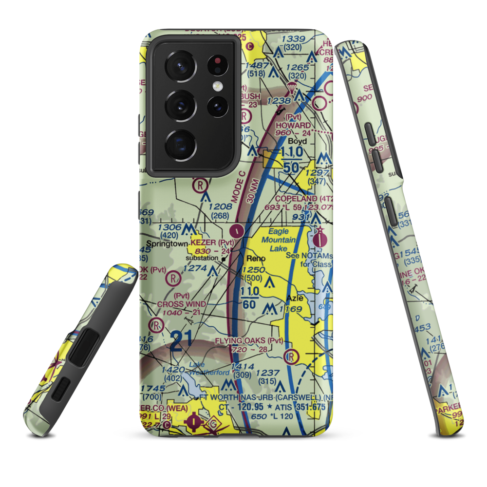 Kezer Air Ranch Airport (61TE) VFR Sectional Samsung Phone Case Samsung Galaxy S21 Ultra model shown
