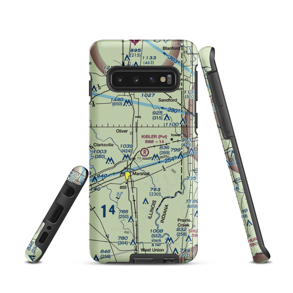 Kibler Airport (3LL3) VFR Sectional Samsung Phone Case Samsung Galaxy S10 model shown
