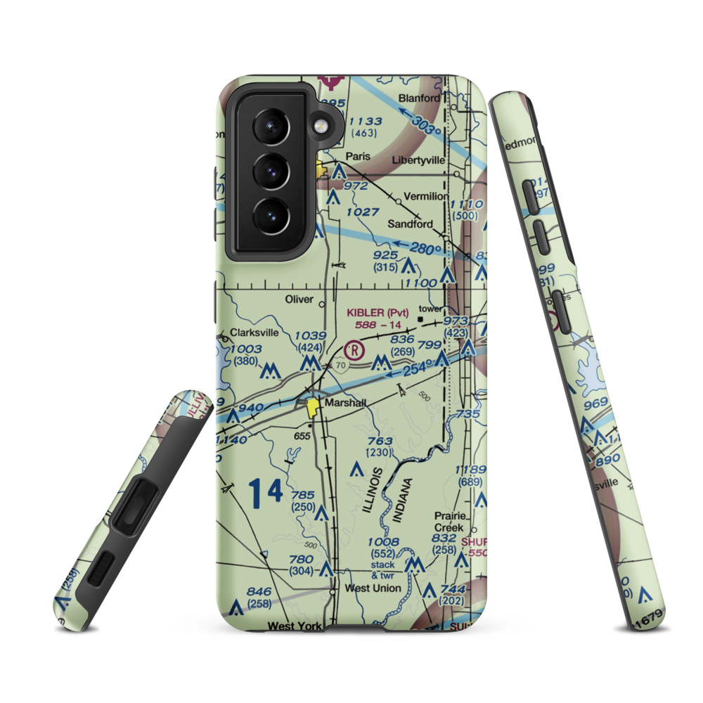 Kibler Airport (3LL3) VFR Sectional Samsung Phone Case Samsung Galaxy S21 FE model shown