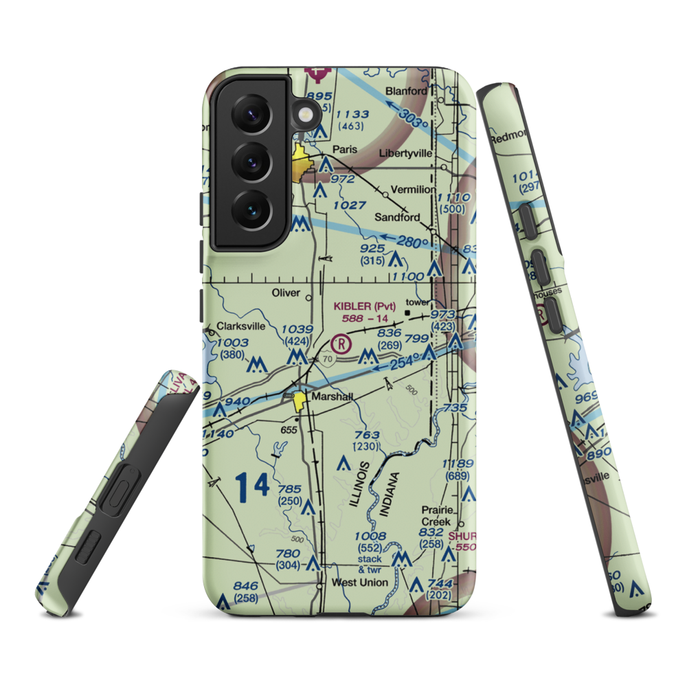 Kibler Airport (3LL3) VFR Sectional Samsung Phone Case Samsung Galaxy S22 Plus model shown