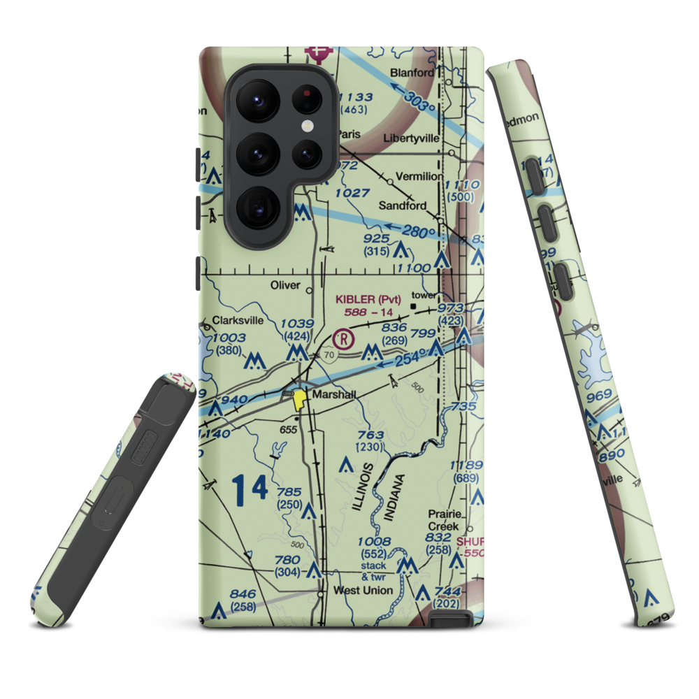 Kibler Airport (3LL3) VFR Sectional Samsung Phone Case Samsung Galaxy S22 Ultra model shown