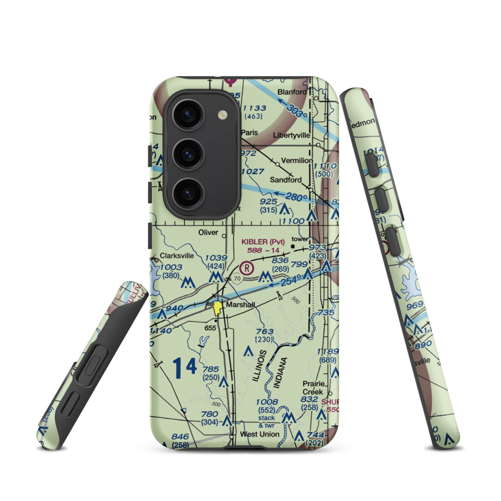 Kibler Airport (3LL3) VFR Sectional Samsung Phone Case Samsung Galaxy S23 model shown