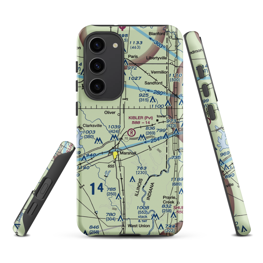 Kibler Airport (3LL3) VFR Sectional Samsung Phone Case Samsung Galaxy S23 Plus model shown