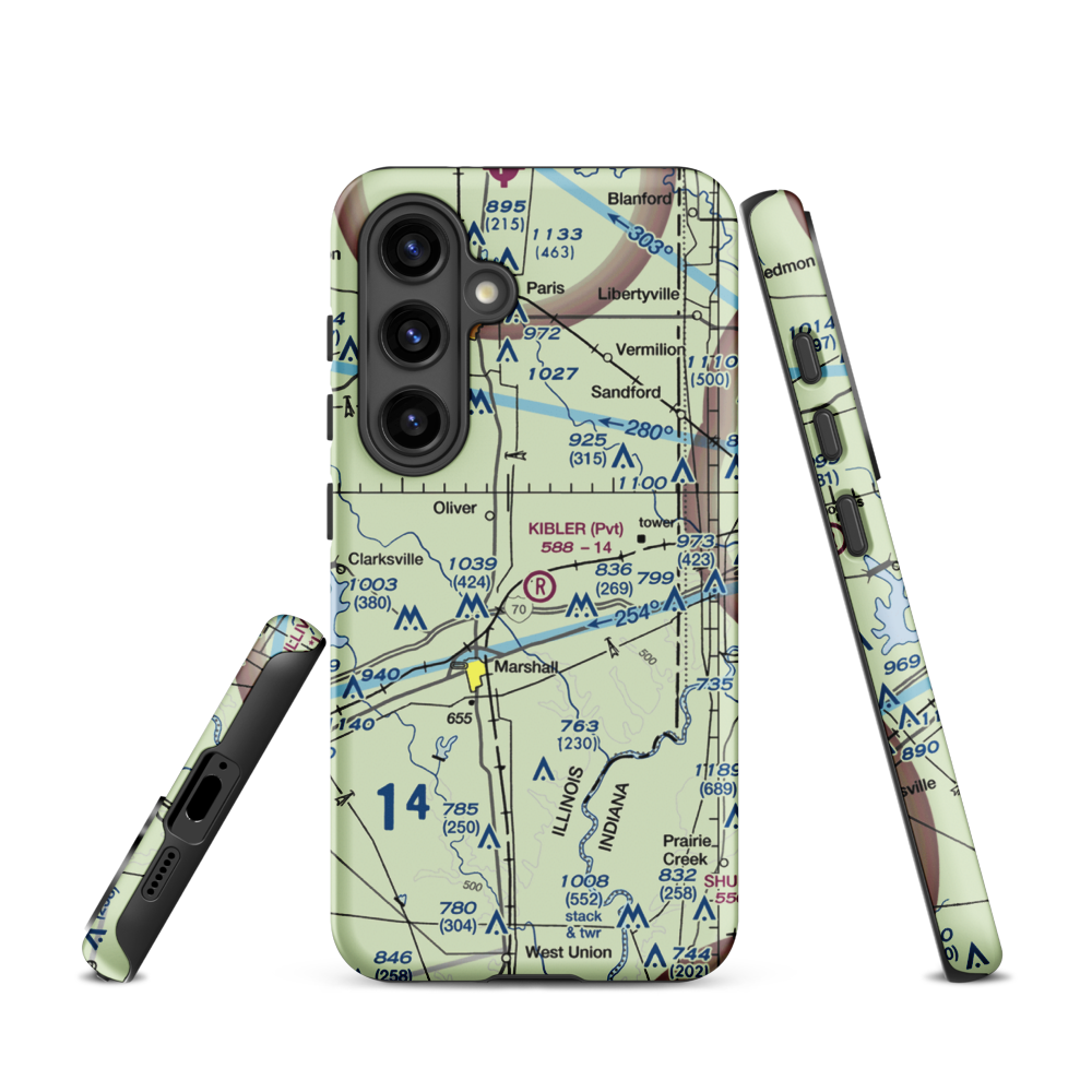 Kibler Airport (3LL3) VFR Sectional Samsung Phone Case Samsung Galaxy S24 model shown