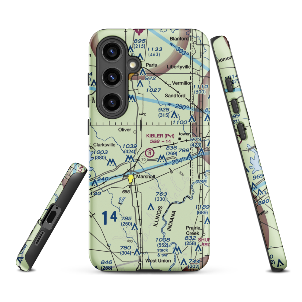 Kibler Airport (3LL3) VFR Sectional Samsung Phone Case Samsung Galaxy S24 Plus model shown
