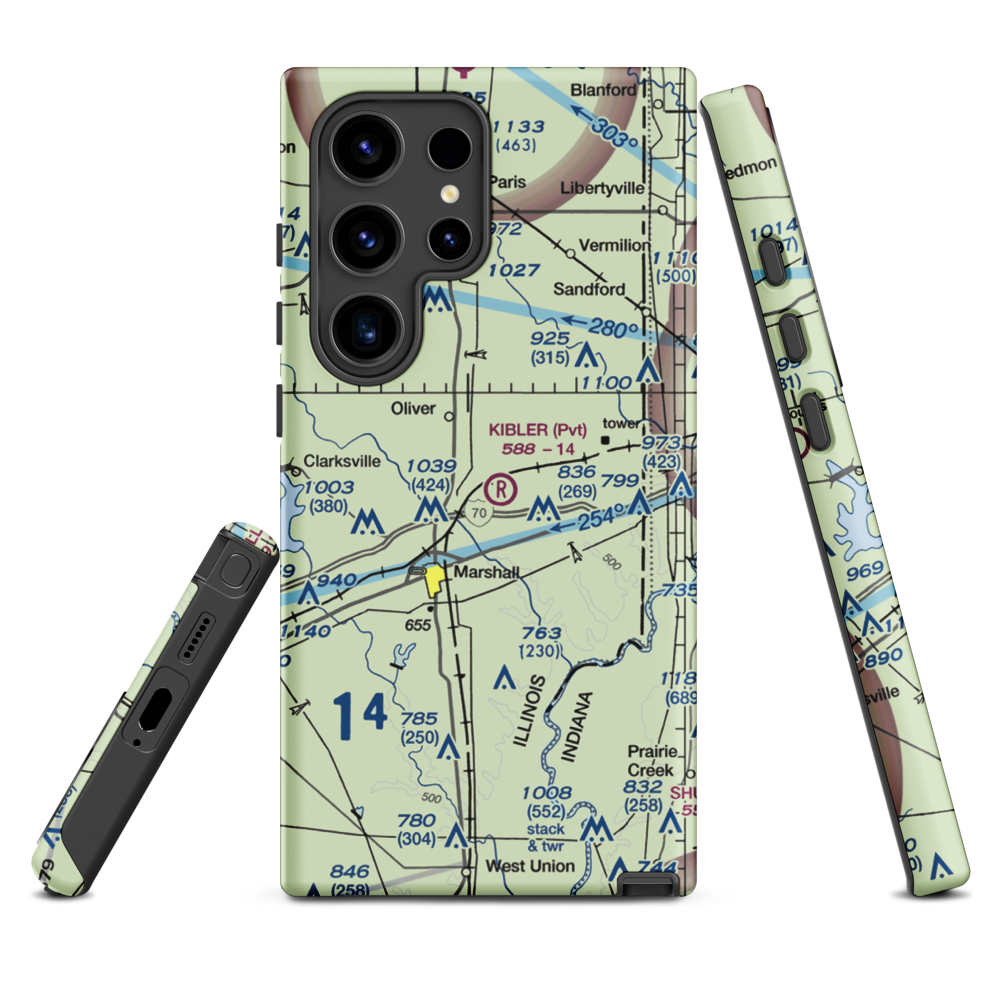 Kibler Airport (3LL3) VFR Sectional Samsung Phone Case Samsung Galaxy S24 Ultra model shown