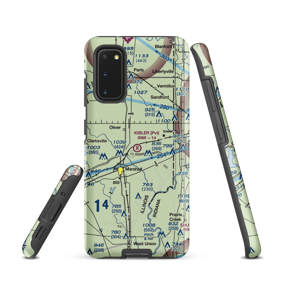 Kibler Airport (3LL3) VFR Sectional Samsung Phone Case Samsung Galaxy S20 model shown