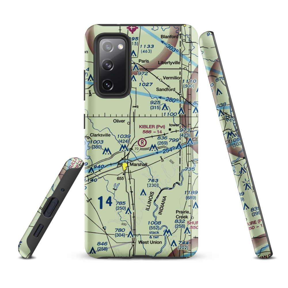 Kibler Airport (3LL3) VFR Sectional Samsung Phone Case Samsung Galaxy S20 FE model shown