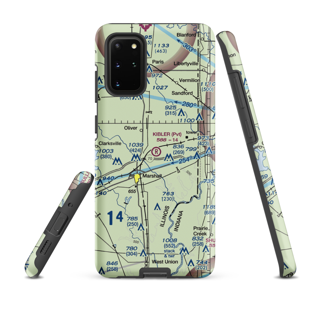 Kibler Airport (3LL3) VFR Sectional Samsung Phone Case Samsung Galaxy S20 Plus model shown