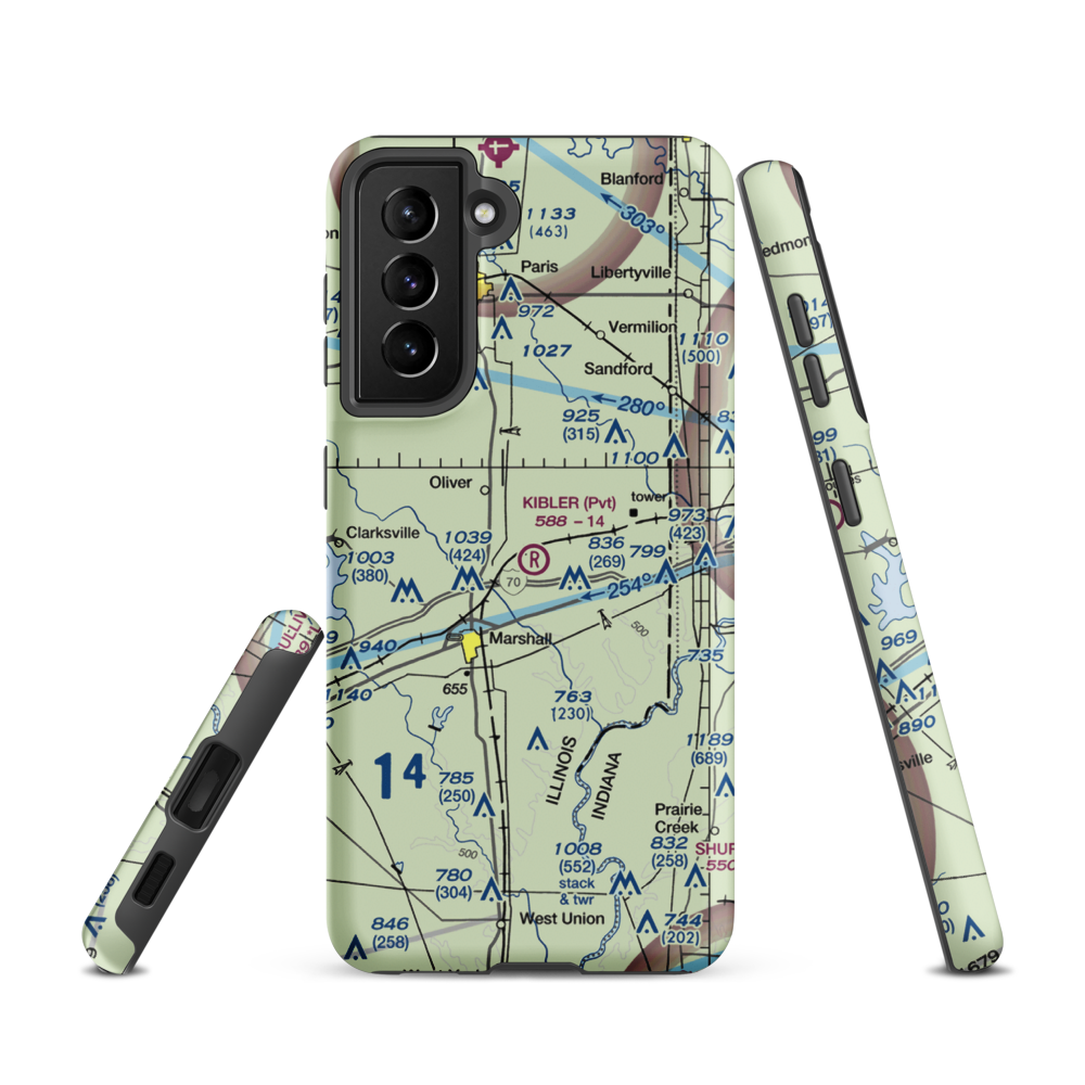 Kibler Airport (3LL3) VFR Sectional Samsung Phone Case Samsung Galaxy S21 model shown
