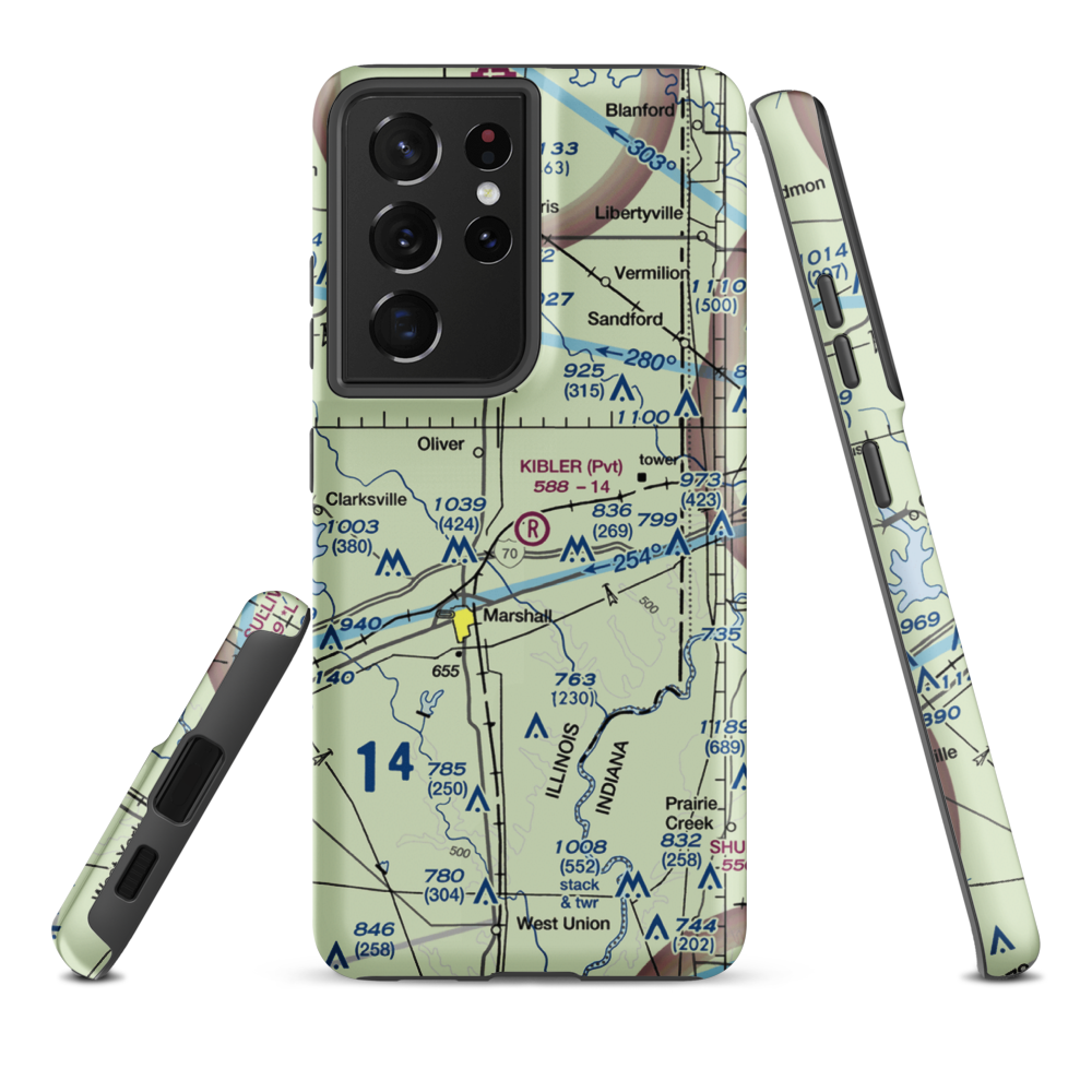 Kibler Airport (3LL3) VFR Sectional Samsung Phone Case Samsung Galaxy S21 Plus model shown