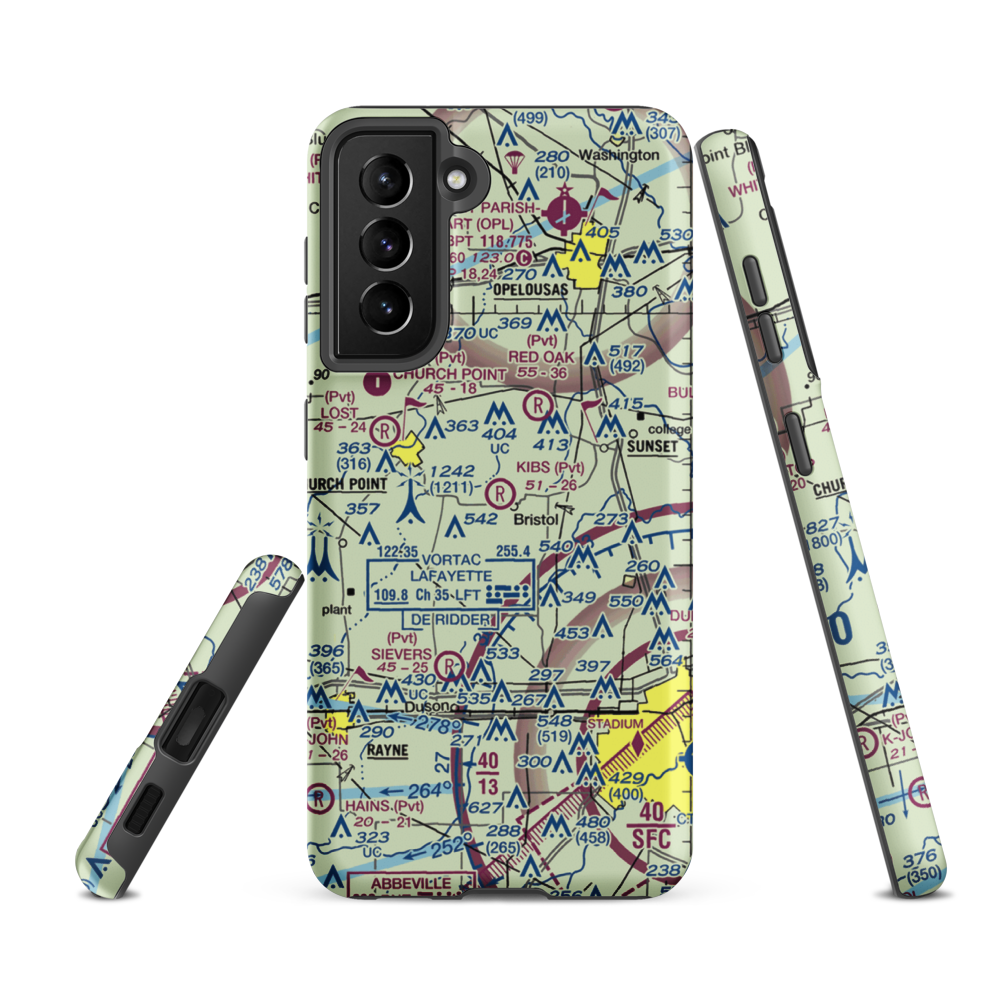 Kibs Air Park (7LA4) VFR Sectional Samsung Phone Case Samsung Galaxy S21 FE model shown