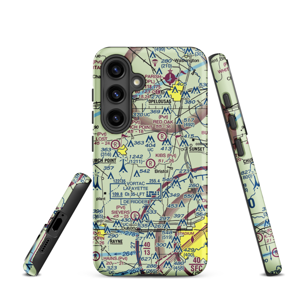 Kibs Air Park (7LA4) VFR Sectional Samsung Phone Case Samsung Galaxy S24 model shown