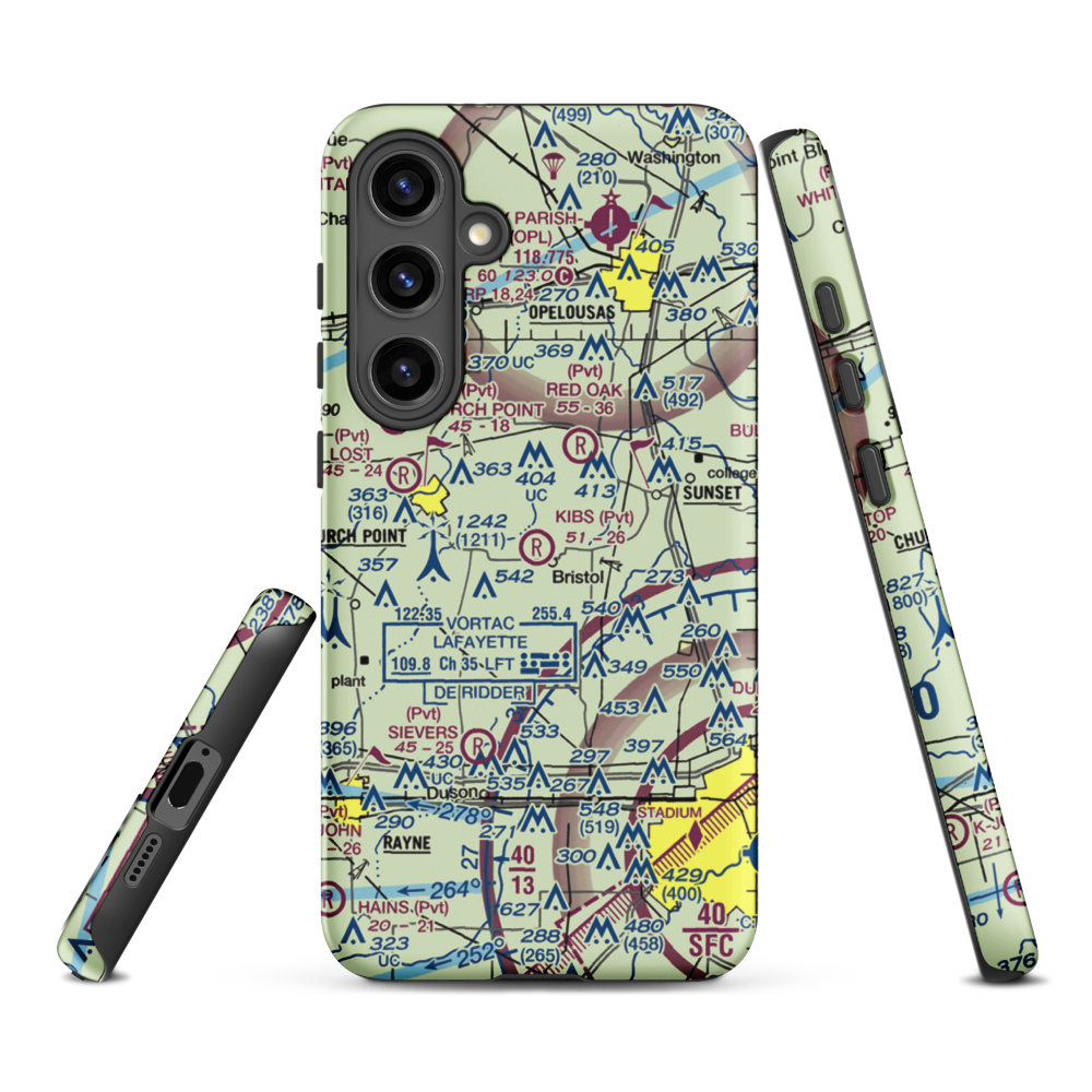 Kibs Air Park (7LA4) VFR Sectional Samsung Phone Case Samsung Galaxy S24 Plus model shown