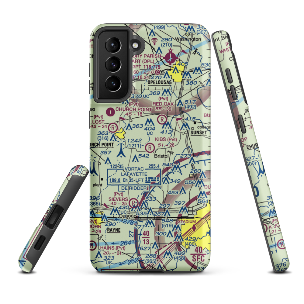 Kibs Air Park (7LA4) VFR Sectional Samsung Phone Case Samsung Galaxy S21 Plus model shown