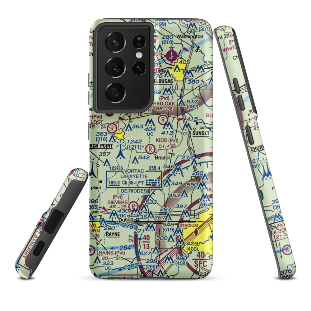 Kibs Air Park (7LA4) VFR Sectional Samsung Phone Case Samsung Galaxy S21 Ultra model shown