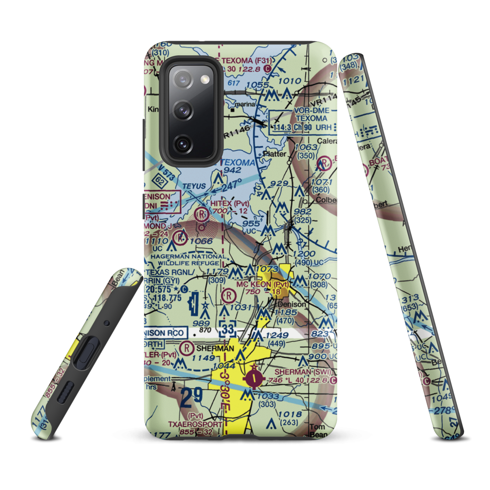 Kidd-Private Airport (TX12) VFR Sectional Samsung Phone Case Samsung Galaxy S20 FE model shown