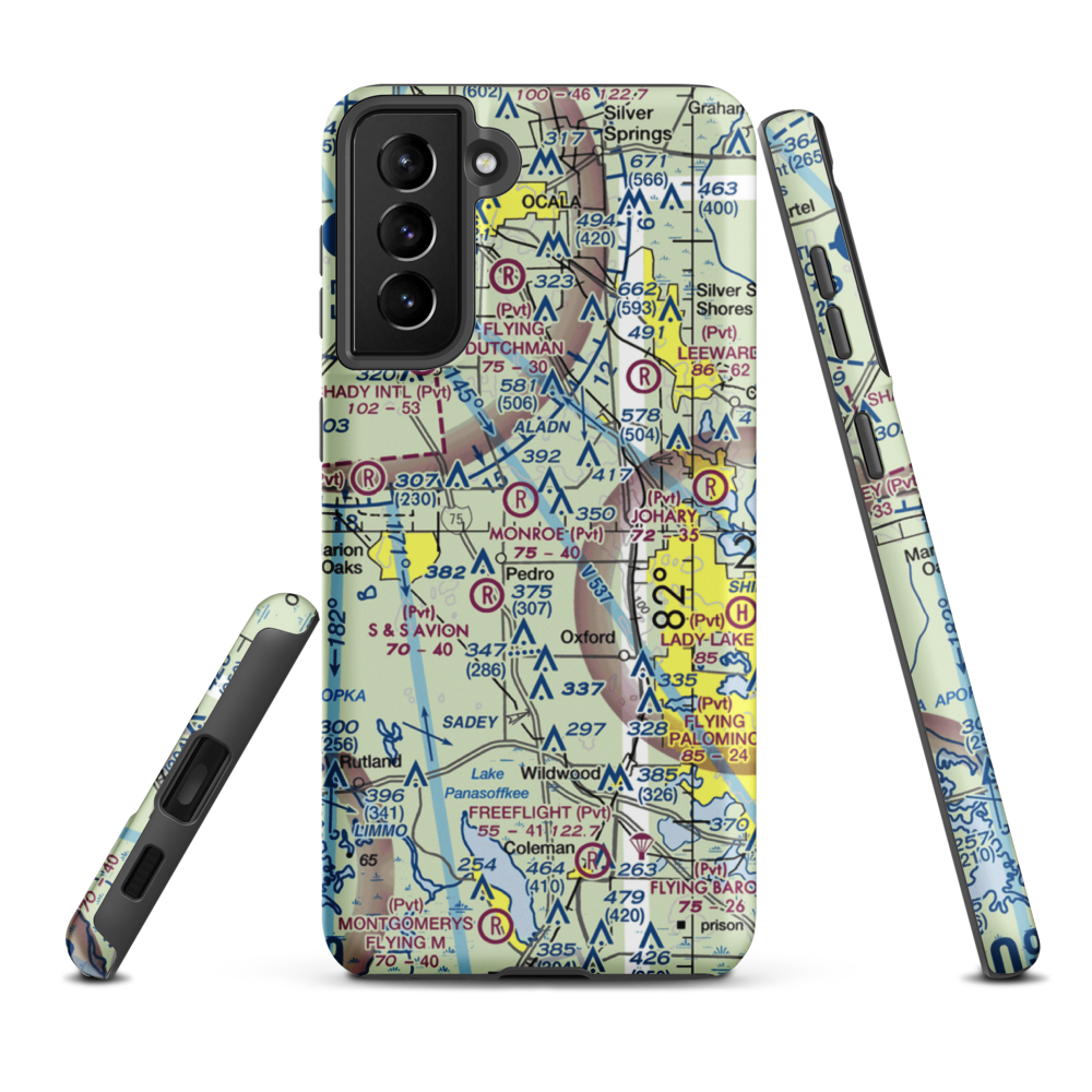 Kiever Airport (8FL2) VFR Sectional Samsung Phone Case Samsung Galaxy S21 FE model shown