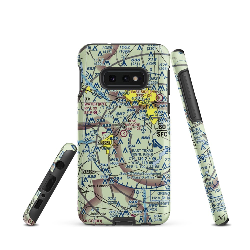 Kilgore Airport (4TX6) VFR Sectional Samsung Phone Case Samsung Galaxy S10 Plus model shown