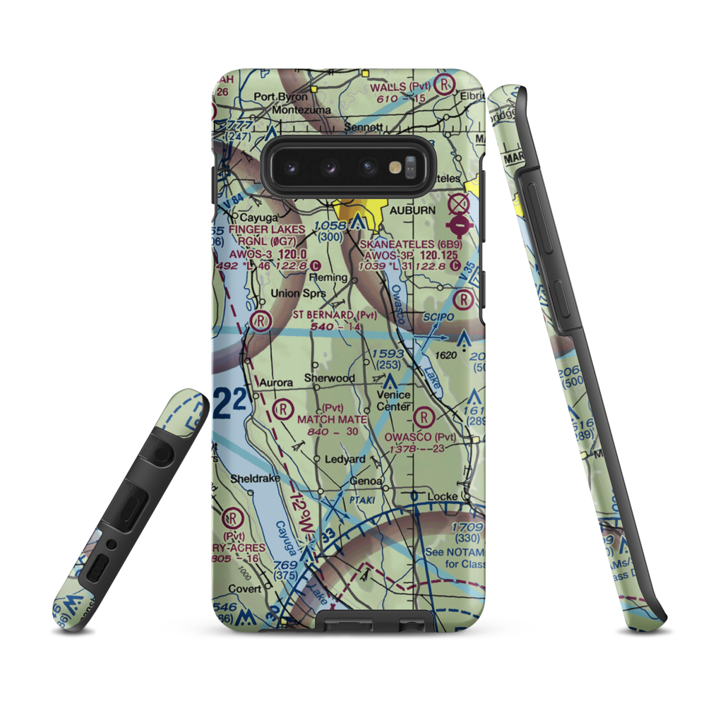 Killian Airfield (1NY8) VFR Sectional Samsung Phone Case Samsung Galaxy S10 Plus model shown