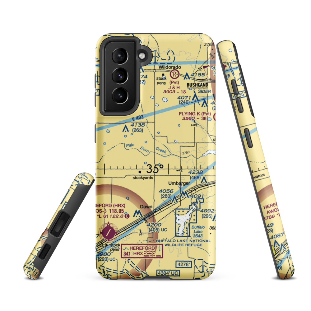 Kimball Farm Service Inc Airport (5XS2) VFR Sectional Samsung Phone Case Samsung Galaxy S21 Ultra model shown