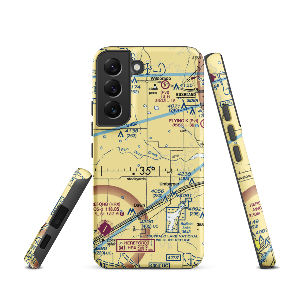 Kimball Farm Service Inc Airport (5XS2) VFR Sectional Samsung Phone Case Samsung Galaxy S22 model shown
