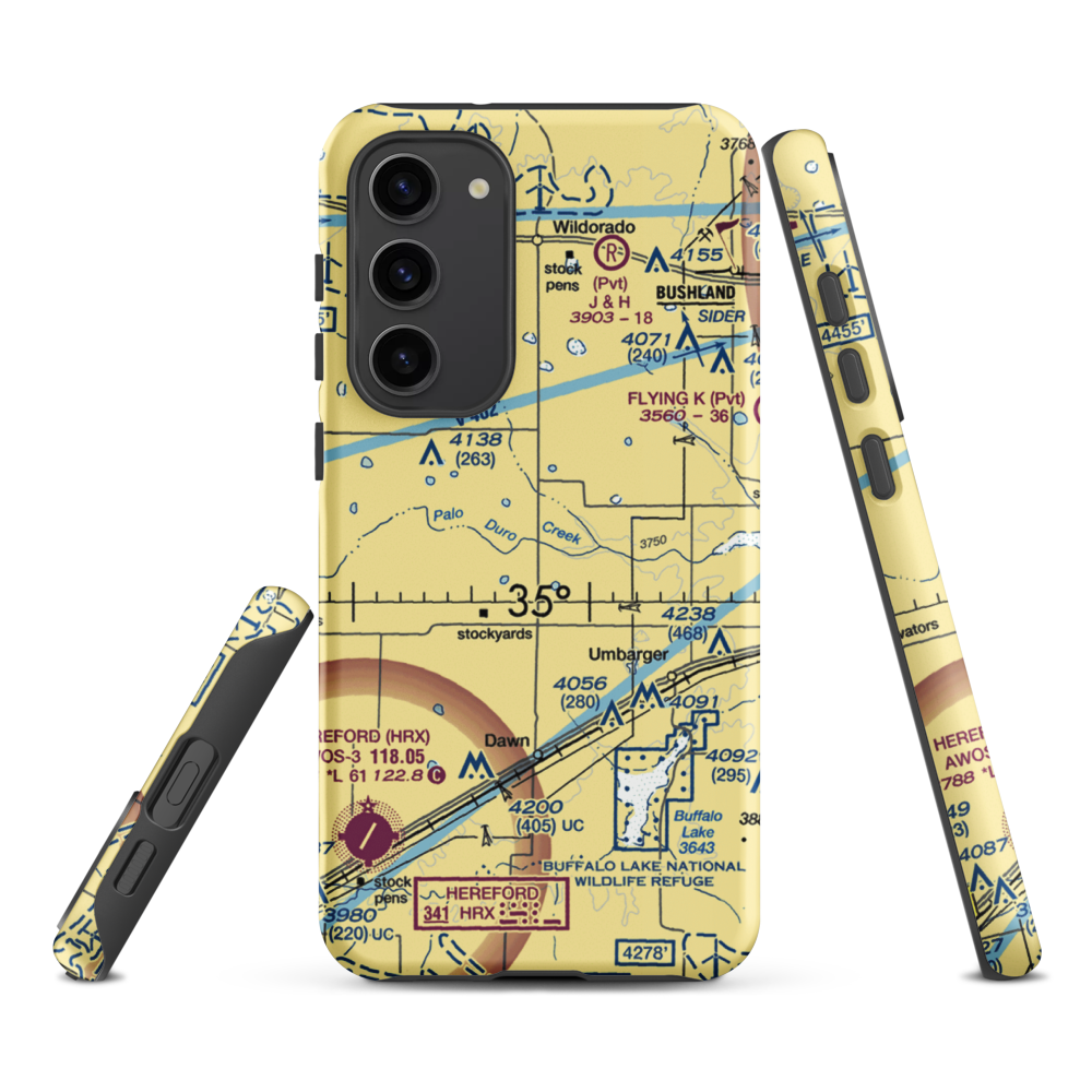 Kimball Farm Service Inc Airport (5XS2) VFR Sectional Samsung Phone Case Samsung Galaxy S23 Plus model shown