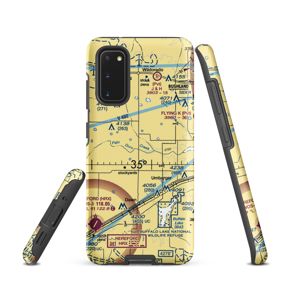Kimball Farm Service Inc Airport (5XS2) VFR Sectional Samsung Phone Case Samsung Galaxy S20 model shown