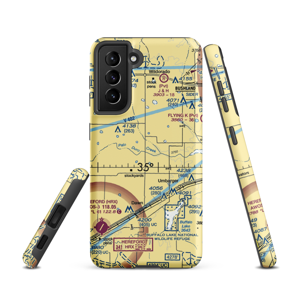 Kimball Farm Service Inc Airport (5XS2) VFR Sectional Samsung Phone Case Samsung Galaxy S21 model shown