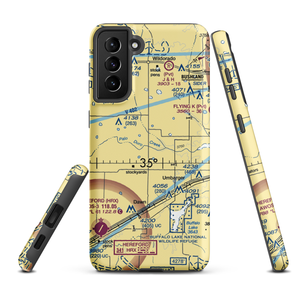 Kimball Farm Service Inc Airport (5XS2) VFR Sectional Samsung Phone Case Samsung Galaxy S21 FE model shown