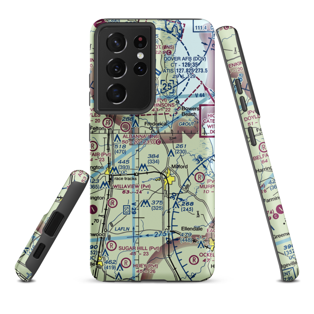 Kimbowrosa Farm Airport (DE10) VFR Sectional Samsung Phone Case Samsung Galaxy S21 Ultra model shown