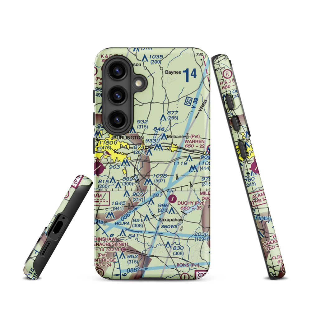 Kimrey Airport (7NC6) VFR Sectional Samsung Phone Case Samsung Galaxy S24 model shown