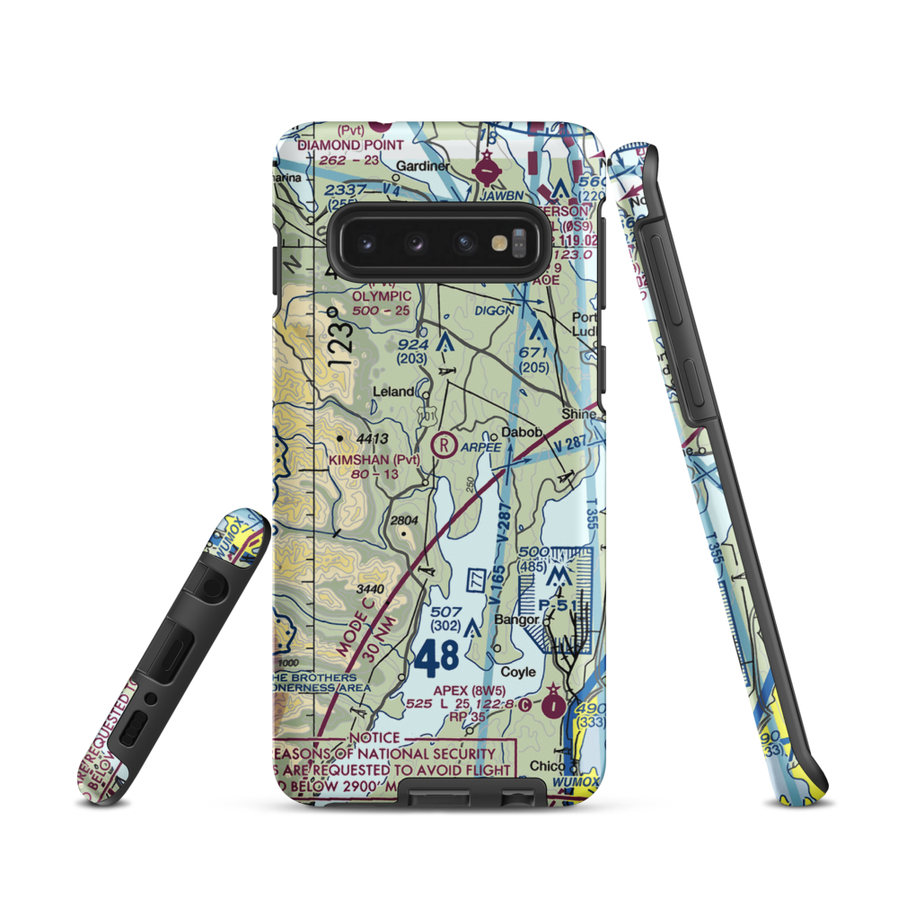 Kimshan Ranch Airport (WN00) VFR Sectional Samsung Phone Case Samsung Galaxy S10 model shown