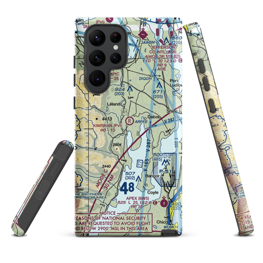 Kimshan Ranch Airport (WN00) VFR Sectional Samsung Phone Case Samsung Galaxy S22 Ultra model shown
