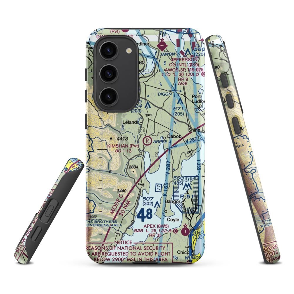 Kimshan Ranch Airport (WN00) VFR Sectional Samsung Phone Case Samsung Galaxy S23 Plus model shown