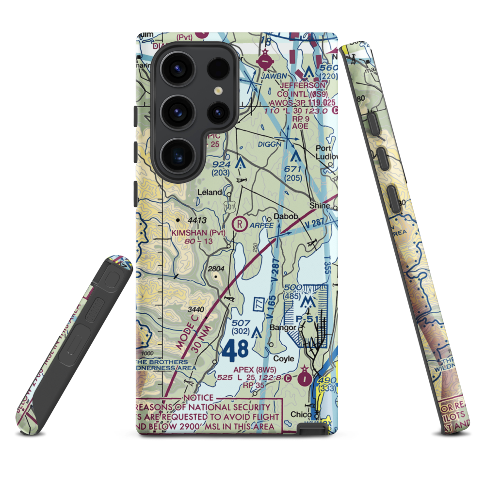 Kimshan Ranch Airport (WN00) VFR Sectional Samsung Phone Case Samsung Galaxy S23 Ultra model shown