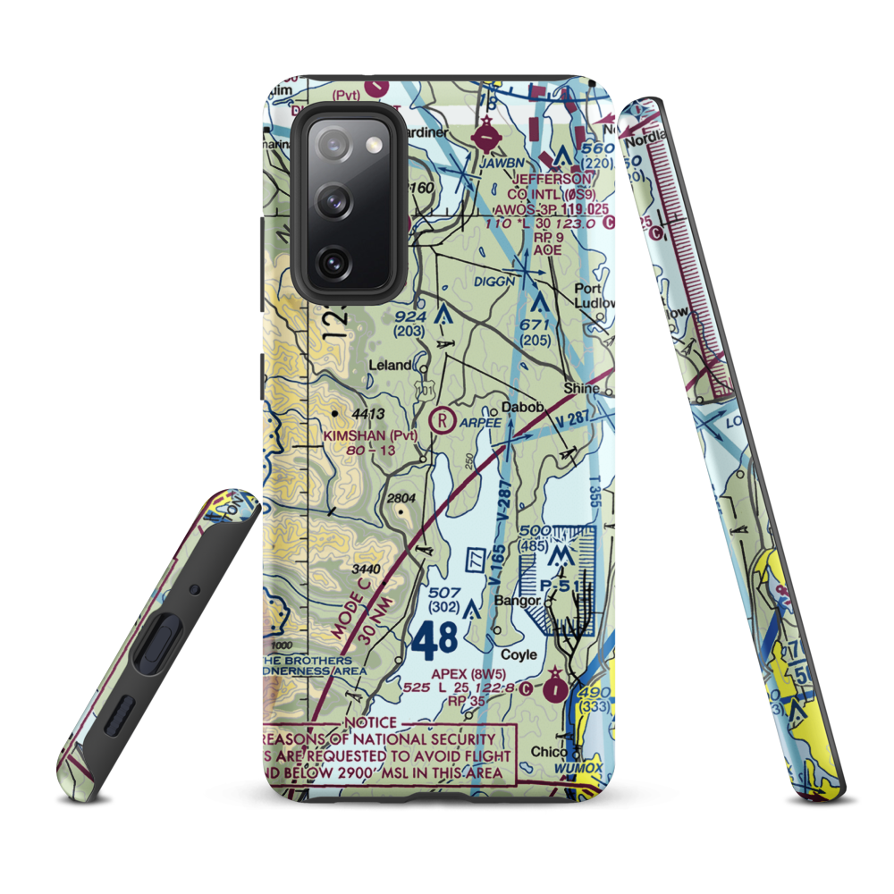 Kimshan Ranch Airport (WN00) VFR Sectional Samsung Phone Case Samsung Galaxy S20 FE model shown