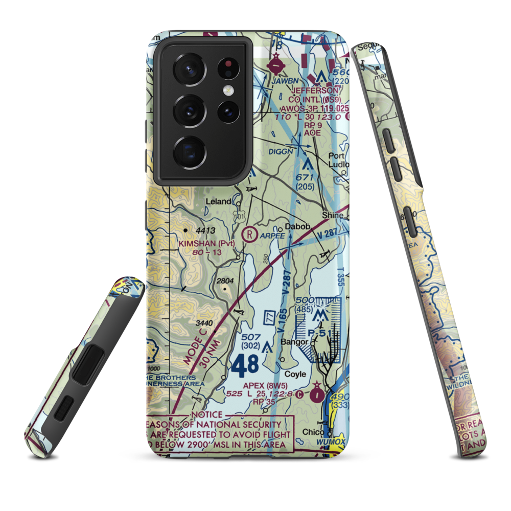Kimshan Ranch Airport (WN00) VFR Sectional Samsung Phone Case Samsung Galaxy S21 Ultra model shown