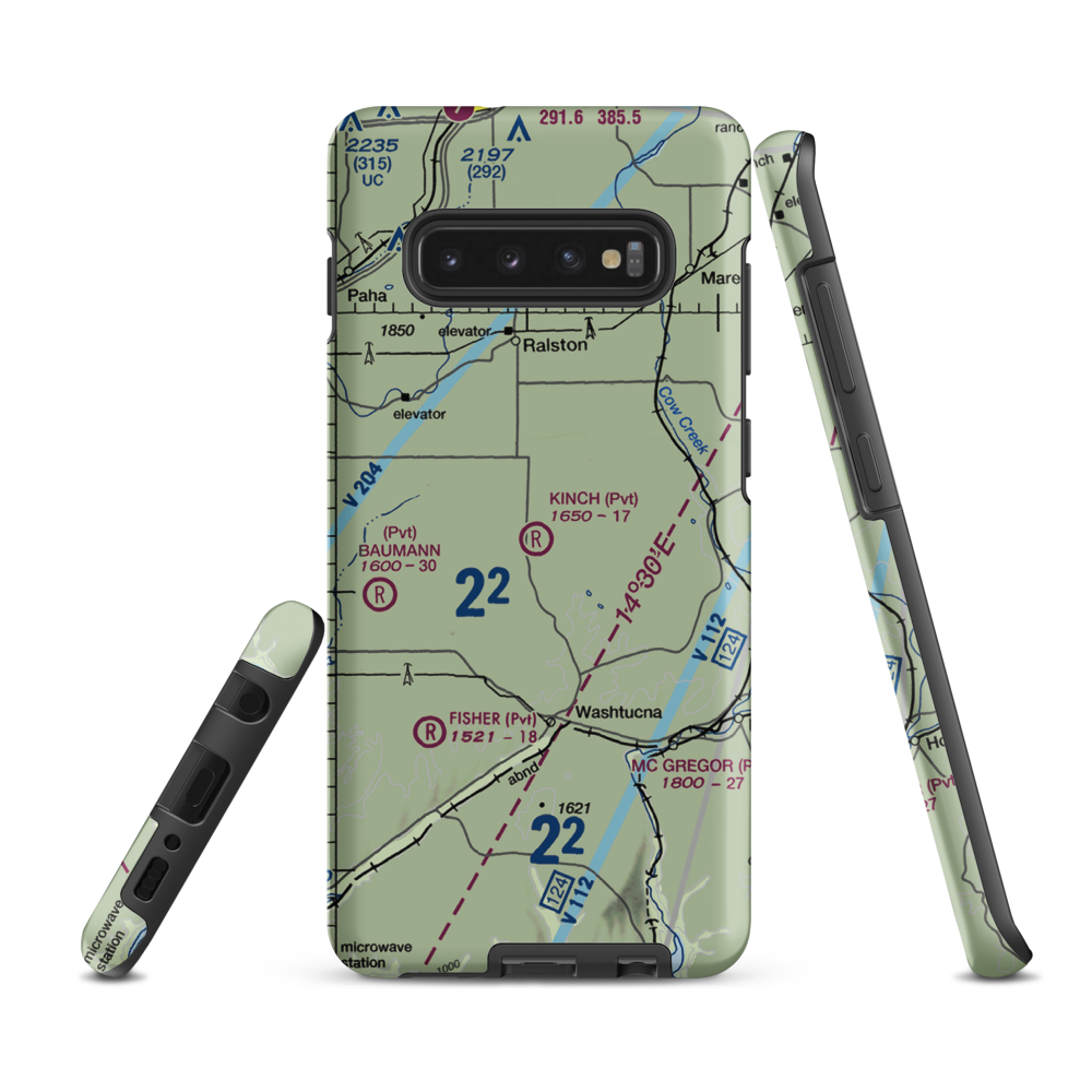 Kinch Farms Airport (WN72) VFR Sectional Samsung Phone Case Samsung Galaxy S10 Plus model shown