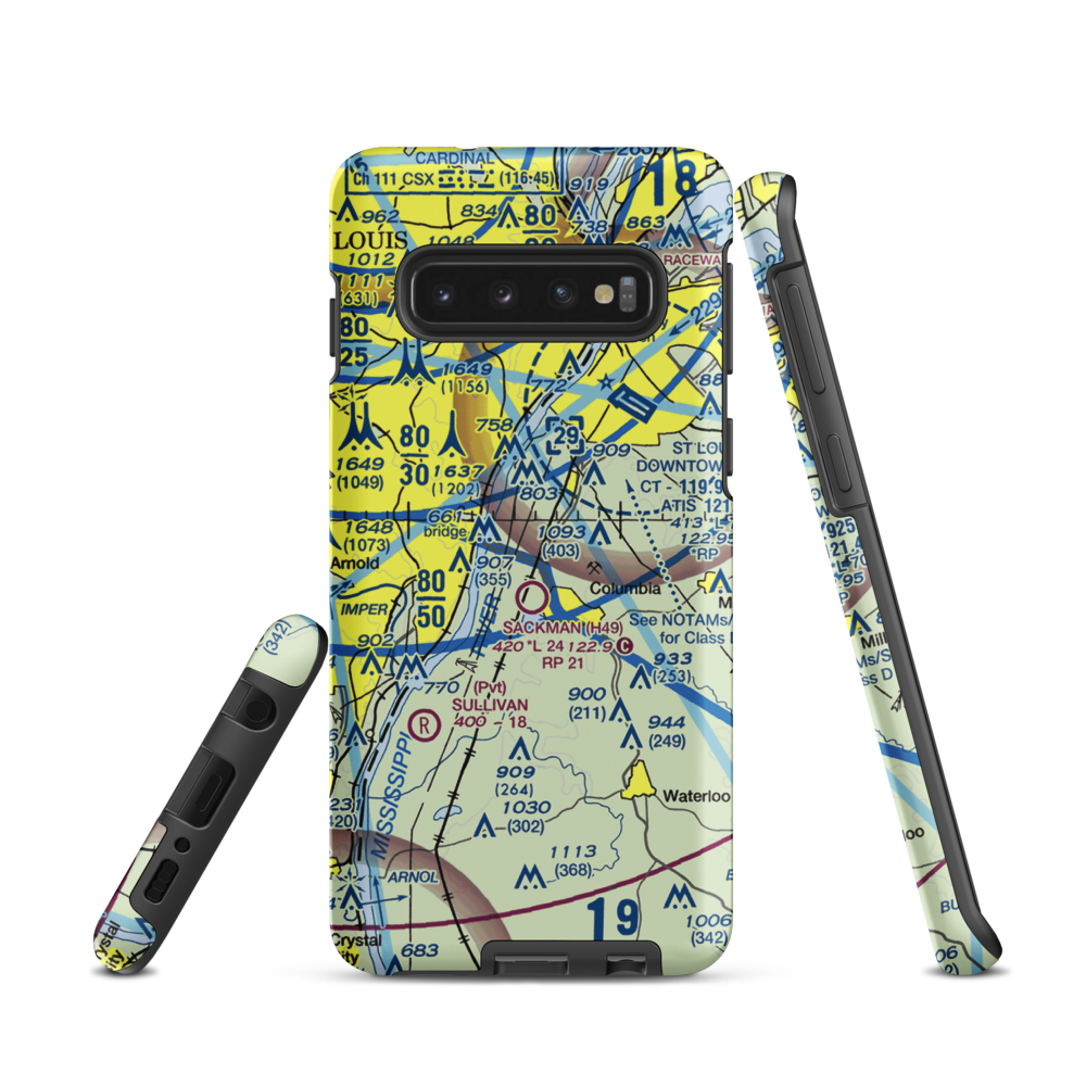 King Airport (7IS9) VFR Sectional Samsung Phone Case Samsung Galaxy S10 model shown
