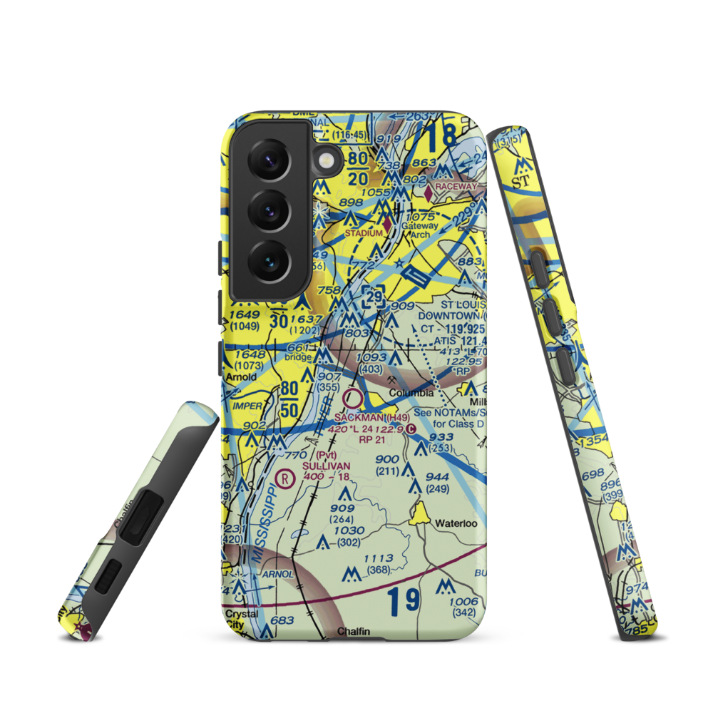 King Airport (7IS9) VFR Sectional Samsung Phone Case Samsung Galaxy S22 model shown