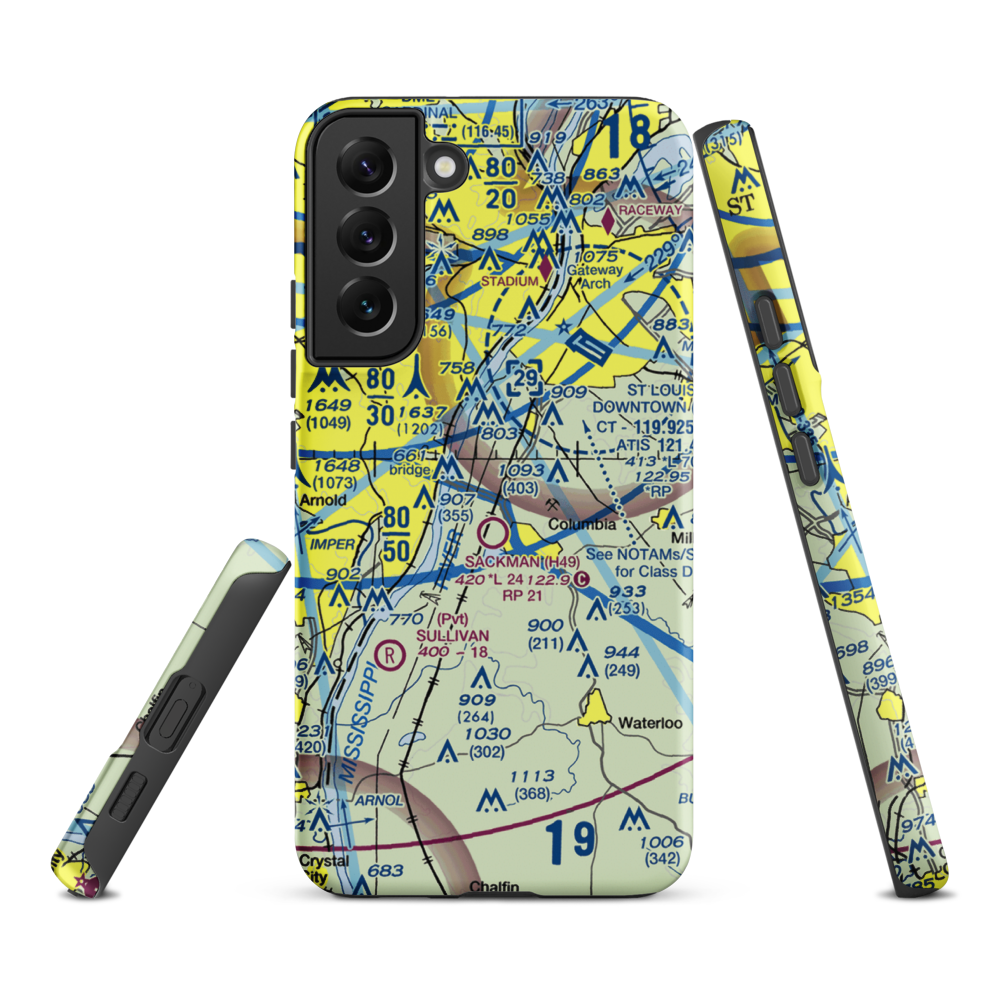 King Airport (7IS9) VFR Sectional Samsung Phone Case Samsung Galaxy S22 Plus model shown