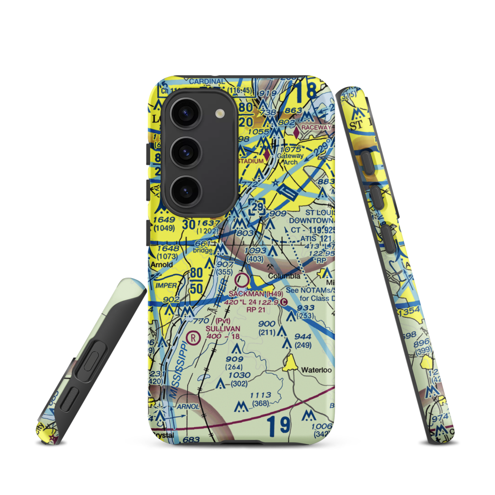 King Airport (7IS9) VFR Sectional Samsung Phone Case Samsung Galaxy S23 model shown
