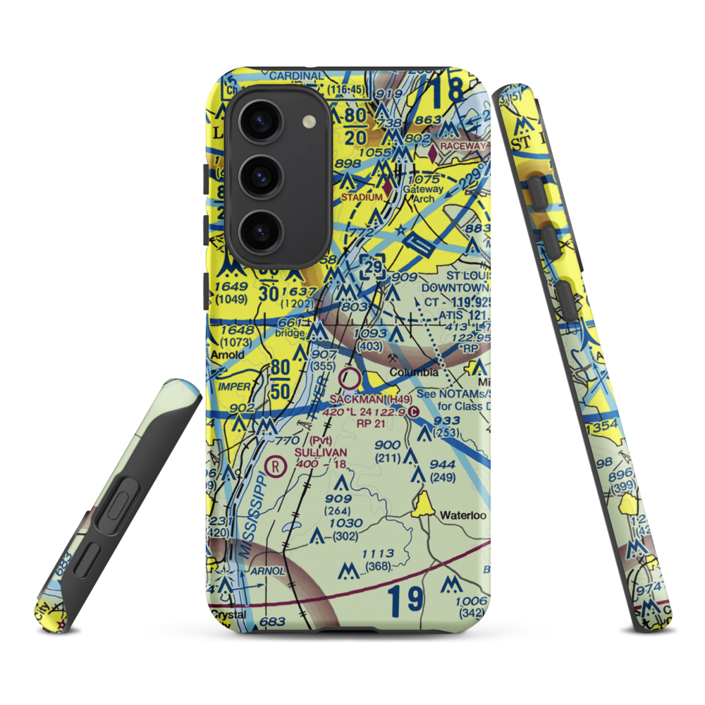 King Airport (7IS9) VFR Sectional Samsung Phone Case Samsung Galaxy S23 Plus model shown