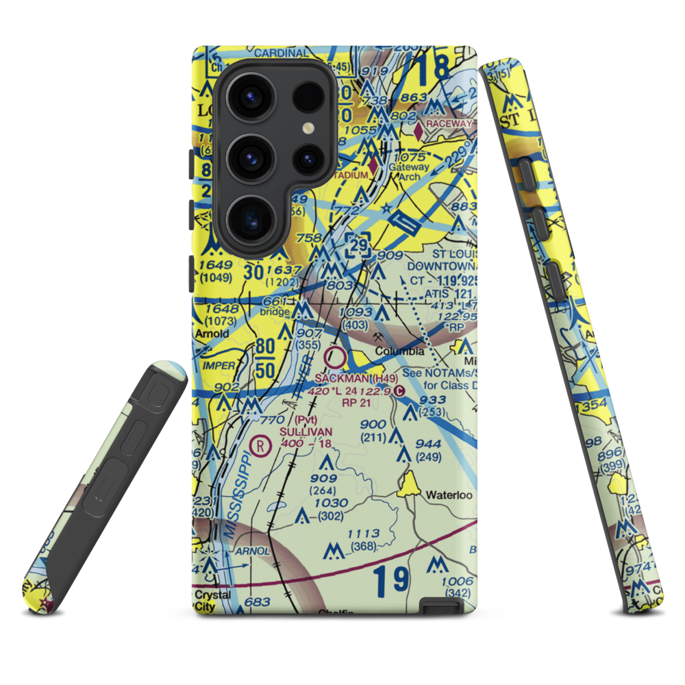 King Airport (7IS9) VFR Sectional Samsung Phone Case Samsung Galaxy S23 Ultra model shown