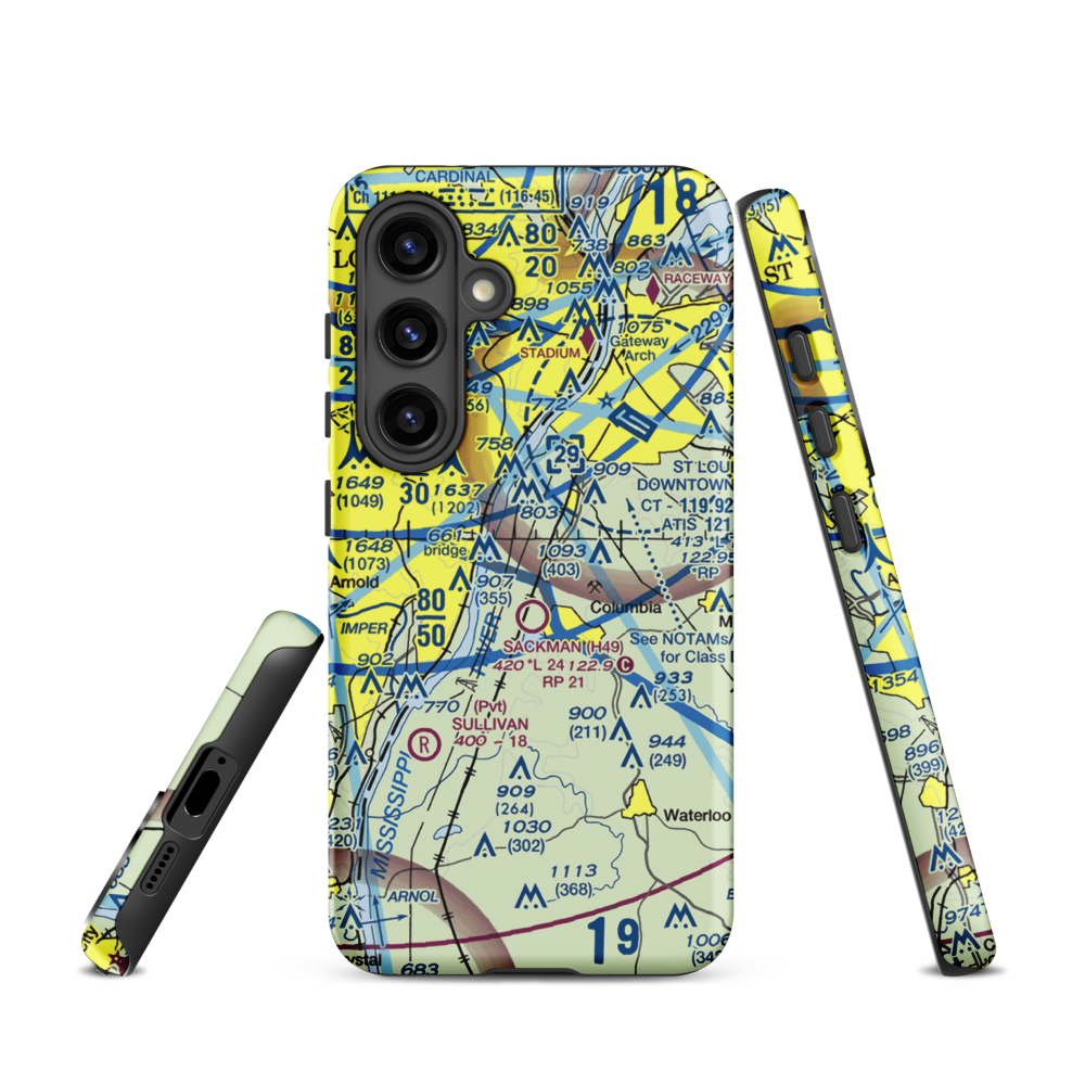 King Airport (7IS9) VFR Sectional Samsung Phone Case Samsung Galaxy S24 model shown